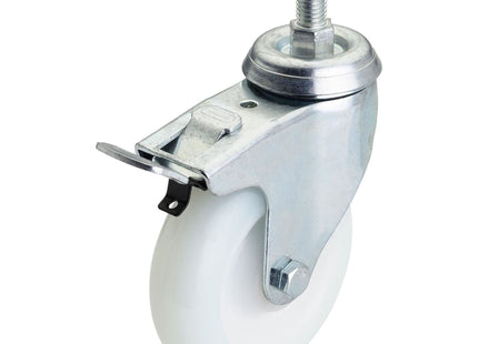 Draper Swivel Bolt Fixing Nylon Wheel with Brake, 100mm Diameter, S.W.L. 125kg Draper - Town Tools