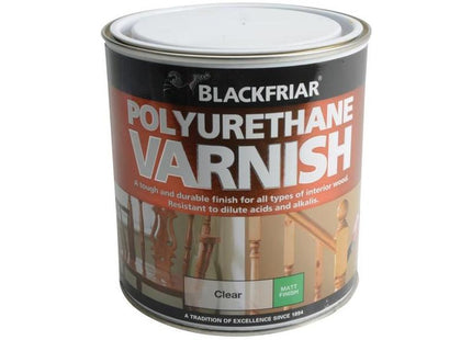 Blackfriar Polyurethane Varnish P101 Clear Matt 1 litre Blackfriar - RockBottom Northampton