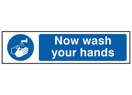 Scan Now Wash Your Hands - PVC Sign 200 x 50mm Scan - RockBottom Nothampton