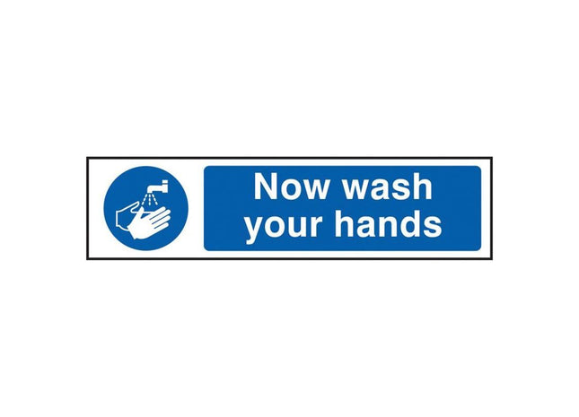 Scan Now Wash Your Hands - PVC Sign 200 x 50mm Scan - RockBottom Nothampton