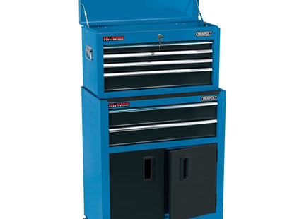 Draper Combined Roller Cabinet and Tool Chest, 6 Drawer, 24", Blue 19563 Draper - Town Tools 
