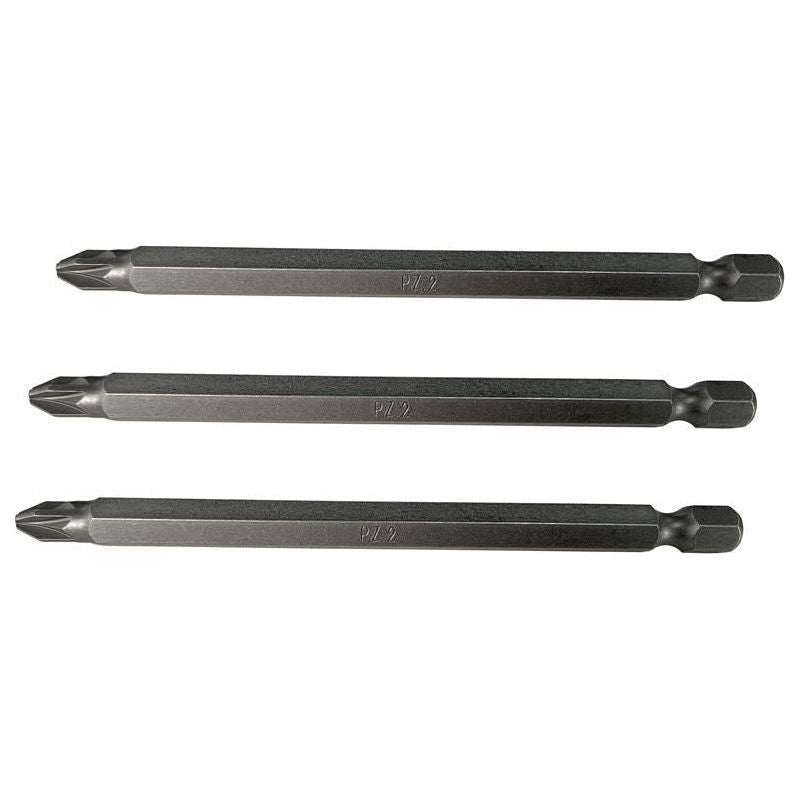 Faithfull Pozidriv S2 Power Screwdriver Bits PZ2 x 100mm (Pack 3) Faithfull - RockBottom Northampton