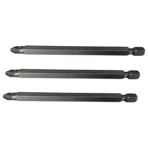 Faithfull Pozidriv S2 Power Screwdriver Bits PZ2 x 100mm (Pack 3) Faithfull - RockBottom Northampton
