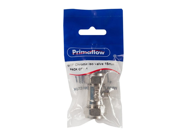BRF brass/chrome isolation valve 15mm (Pk1)