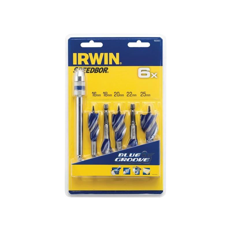 Irwin® Blue Groove 6X Stubby Wood Bit Set, 5 Piece IRWIN® - RockBottom Northampton