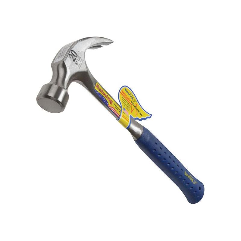 Estwing E3/20C Curved Claw Hammer - Vinyl Grip 560g (20oz) Estwing - RockBottom Northamptin