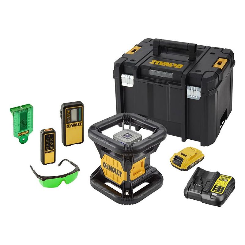Dewalt Power Tools DCE079D1G Green Rotary Laser Kit 18V 1 x 2.0Ah Li-ion DeWALT Power Tools - RockBottom Northampton