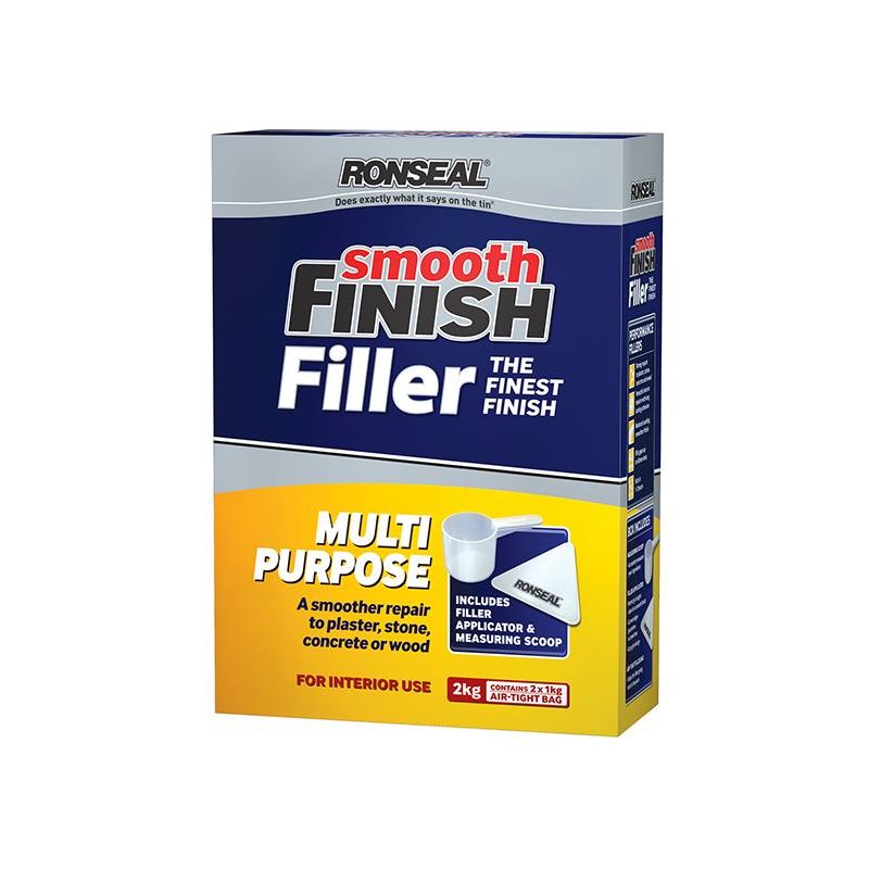 Ronseal Smooth Finish Multipurpose Wall Powder Filler 2kg Ronseal - RockBottom Nothampton