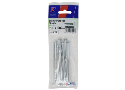 ForgeFix Multi-Purpose Pozi Screw CSK ST ZP 5.0 x 100mm ForgePack 10 ForgeFix - RockBottom Northampton