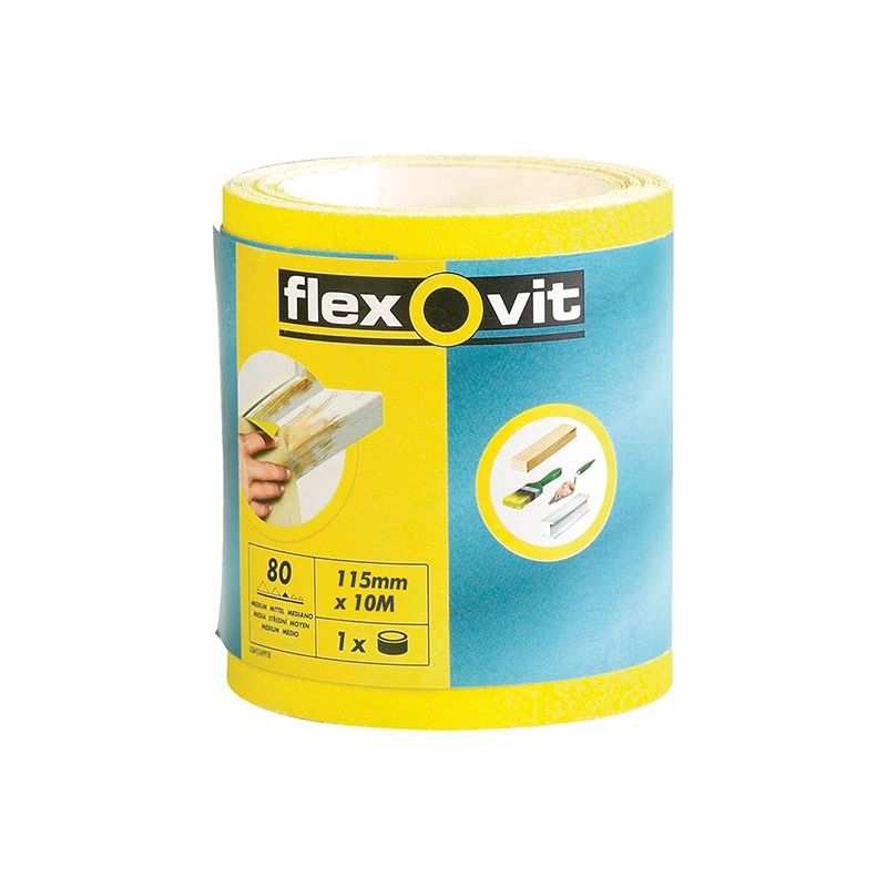 Flexovit High-Performance Sanding Roll 115mm x 5m Fine 120G Flexovit - RockBottom Northampton