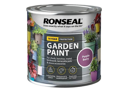 Ronseal Garden Paint Purple Berry 250ml Ronseal - RockBottom Nothampton
