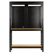 Bunker 17 Piece Modular 3 Tier Racking with Hardwood Shelving and Pegboards, 1500mm Draper - Town Tools