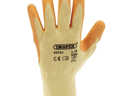 Draper Heavy Duty Latex Coated Work Gloves, Large, Orange 82721 Draper - Town Tools 