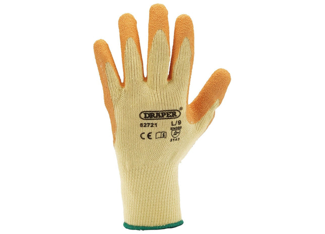 Draper Heavy Duty Latex Coated Work Gloves, Large, Orange 82721 Draper - Town Tools 