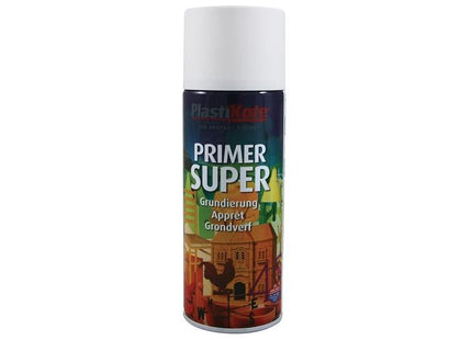 Plastikote Super Spray Primer White 400ml PlastiKote - RockBottom Nothampton