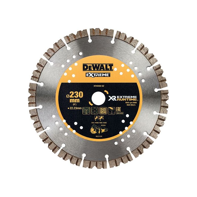 Dewalt Power Tools DT40260 Extreme Diamond Cutting Blade 230 x 22.23mm DeWALT Power Tools - RockBottom Northampton