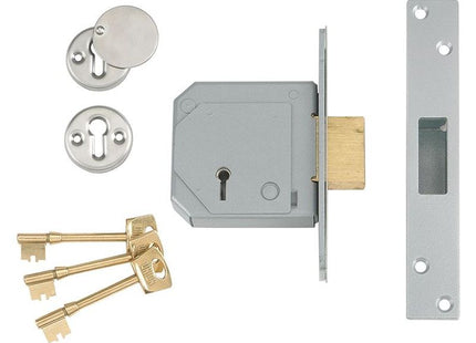 Union 3G114E 5 Lever Mortice Deadlock C-Series 80mm 3in Satin Brass UNION - RockBottom Northampton