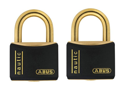 Abus Mechanical T84MB/40mm Black Rustproof Padlock Twin Pack Carded ABUS Mechanical - RockBottom Northampton 