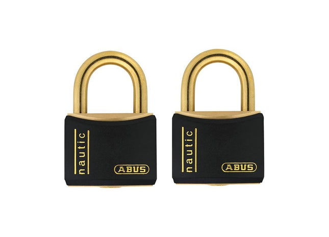 Abus Mechanical T84MB/40mm Black Rustproof Padlock Twin Pack Carded ABUS Mechanical - RockBottom Northampton 