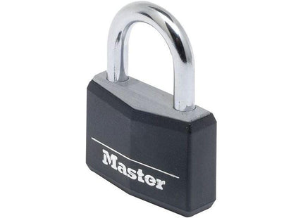 Master Lock Aluminium Black Vinyl Cover 50mm Padlock 4-Pin Master Lock - RockBottom Northampton
