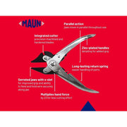 Maun Side Cutter Parallel Pliers with Return Spring 160mm Maun - RockBottom Northampton