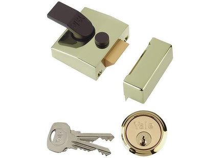 Yale Locks 85 Deadlocking Nightlatch 40mm Backset Brasslux Finish Box Yale Locks - RockBottom Northampton