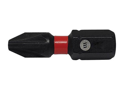 Forgefix ForgeFast Pozidriv Compatible Impact Bit PZ2 x 25mm (Card 2) ForgeFix - RockBottom Northampton