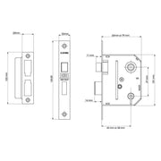Union ES-SL Essentials 3 Lever Mortice Sashlock Polished Brass 65mm 2.5in Visi UNION - RockBottom Northampton