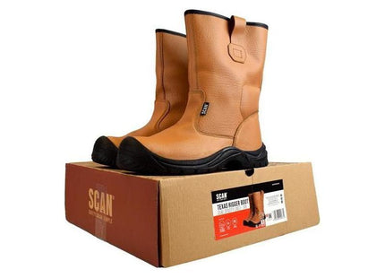 Scan Texas Lined Rigger Boots Tan UK 10 EUR 44 Scan - RockBottom Nothampton