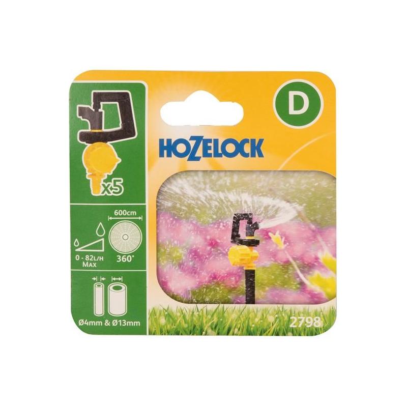 Hozelock 2798 Adjustable 360° Mini Sprinkler (Pack 5) Hozelock - RockBottom Northampton