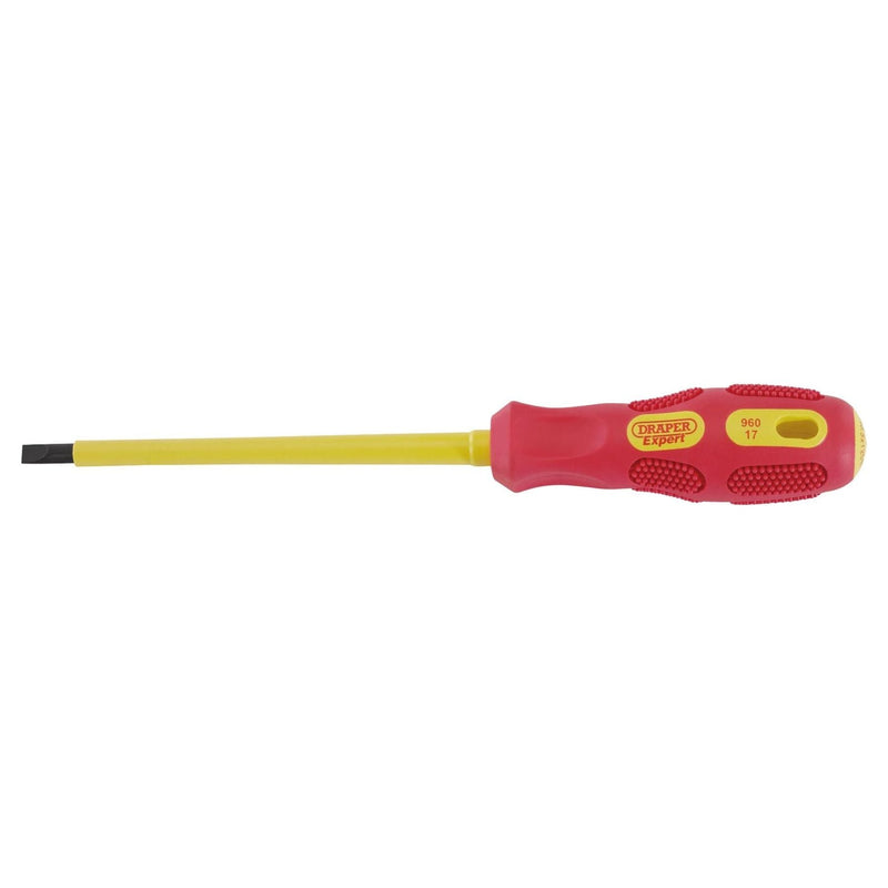 Draper VDE Approved Fully Insulated Plain Slot Screwdriver, 5.5 x 125mm (Display Draper - Town Tools 