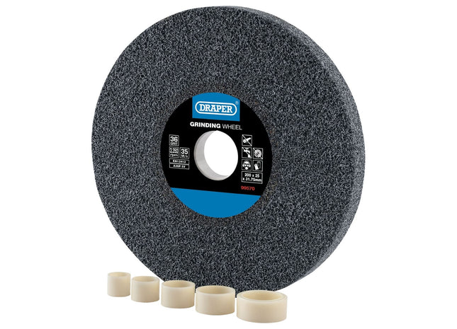 Draper Aluminium Oxide Bench Grinding Wheel, 200 x 25mm, 36 Grit 99570 Draper - Town Tools 