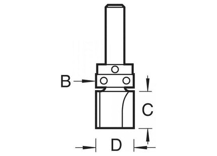 Trend 46/91 x 1/4 TCT 90° Shank Mounted Template Profiler 12.7 x 9.5mm Trend - RockBottom Northampton