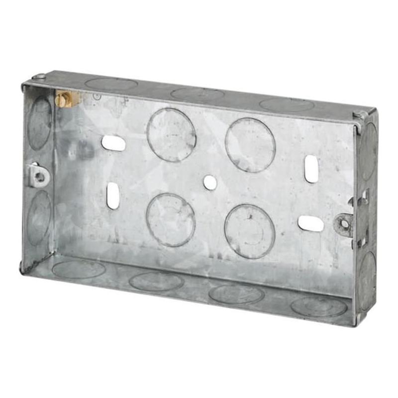 Dencon Metal Back Box 2-Gang 25mm Dencon - RockBottom Northampton