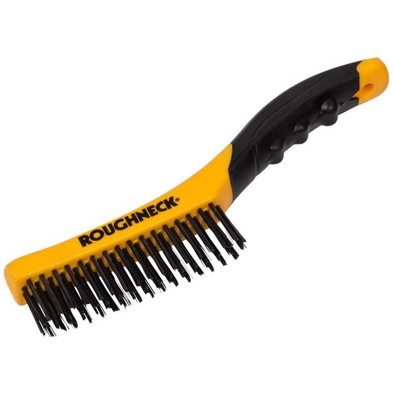 Roughneck Shoe Handle Wire Brush Soft Grip 255mm (10in) Roughneck - RockBottom Nothampton