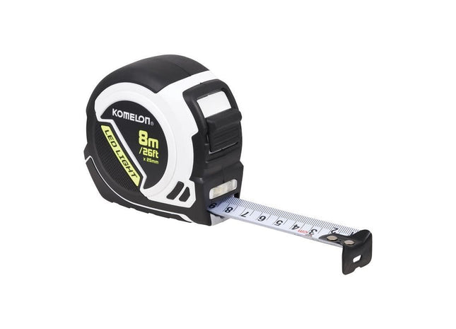 Komelon LED LIGHT Tape Measure 8m/26ft (Width 25mm) Komelon - RockBottom Northampton