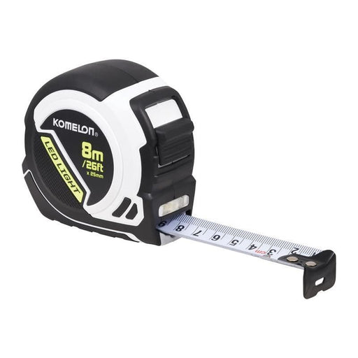 Komelon LED LIGHT Tape Measure 8m/26ft (Width 25mm) Komelon - RockBottom Northampton