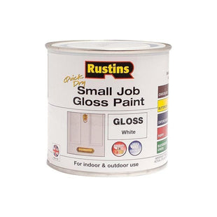 Rustins Quick Dry Small Job Gloss Paint White 250ml Rustins - RockBottom Nothampton