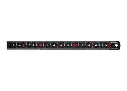 Faithfull Matt Black Stainless Steel Measuring Rule 300mm Faithfull - RockBottom Northampton
