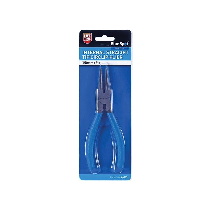 Bluespot Tools Circlip Pliers Internal Straight 150mm (6in) BlueSpot Tools - RockBottom Northampton