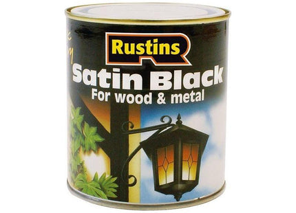 Rustins Satin Black Paint Quick Drying 2.5 Litre Rustins - RockBottom Nothampton