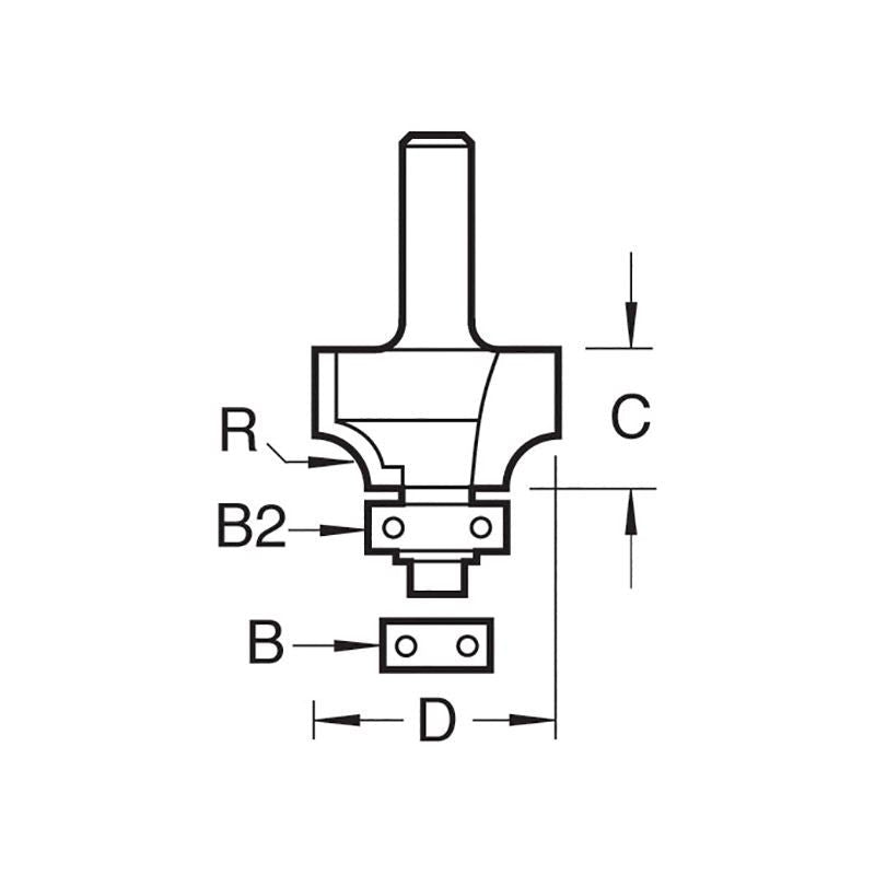 Trend C076 x 1/4 TCT Bearing Guided Ovolo & Round Over 6.3mm Radius Trend - RockBottom Northampton
