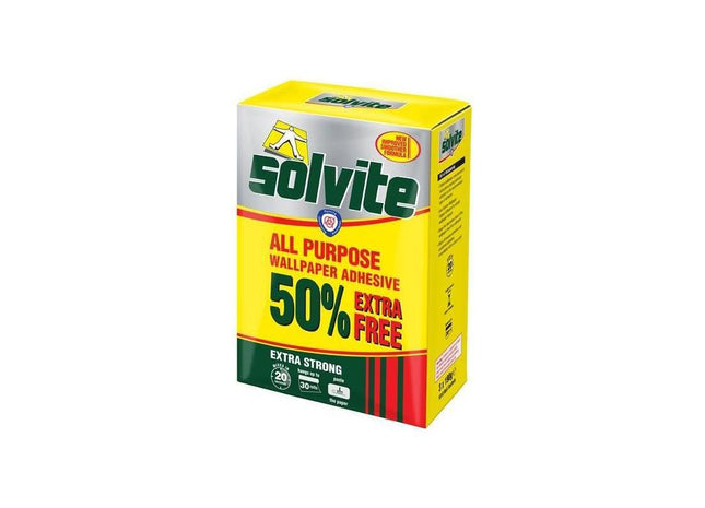 Solvite All Purpose Extra Strong Wallpaper Paste - 20 Roll Box with 50% Free Solvite - RockBottom Nothampton