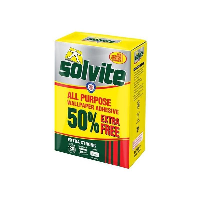 Solvite All Purpose Extra Strong Wallpaper Paste - 20 Roll Box with 50% Free Solvite - RockBottom Nothampton