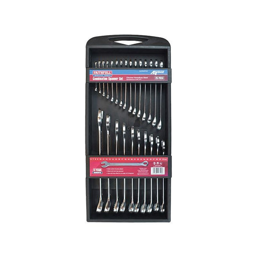 Faithfull Chrome Vanadium Comb Spanner Set, 25 Piece Faithfull - RockBottom Northampton