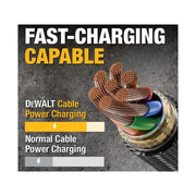 Dewalt Telecoms USB A to Lightning® Reinforced Charging Cable 1.2m (4ft) DEWALT Telecoms - RockBottom Northampton