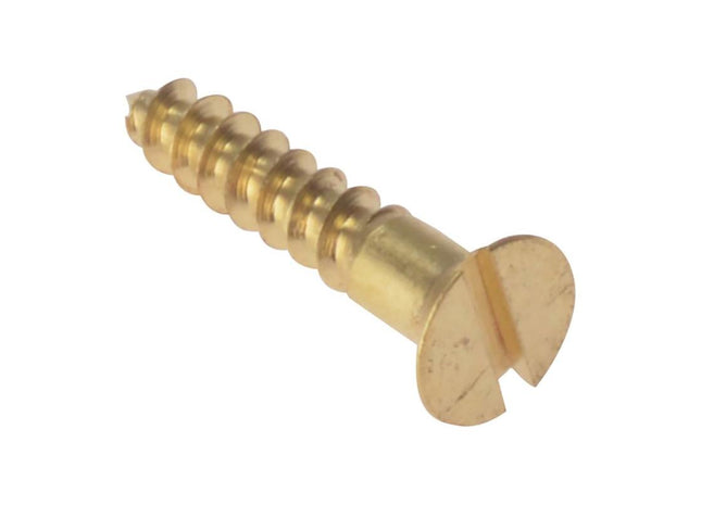 Forgefix Wood Screw Slotted CSK Solid Brass 3/4in x 6 Box 200 ForgeFix - RockBottom Northampton