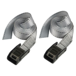 Master Lock Lashing Strap with Metal Buckle, Grey 2.5m 150kg (Pack 2) Master Lock - RockBottom Northampton