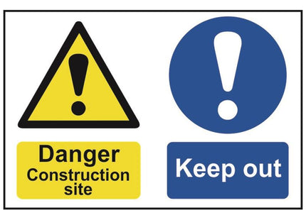 Scan Danger Construction Site Keep Out - PVC Sign 600 x 400mm Scan - RockBottom Nothampton