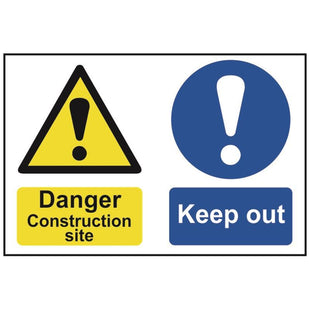 Scan Danger Construction Site Keep Out - PVC Sign 600 x 400mm Scan - RockBottom Nothampton